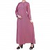 Dress abaya with floral Chikan Embroidery Work- Puce Pink Dress abaya with floral Chikan Embroidery Work- Puce Pink